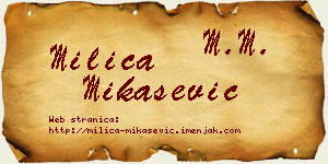 Milica Mikašević vizit kartica